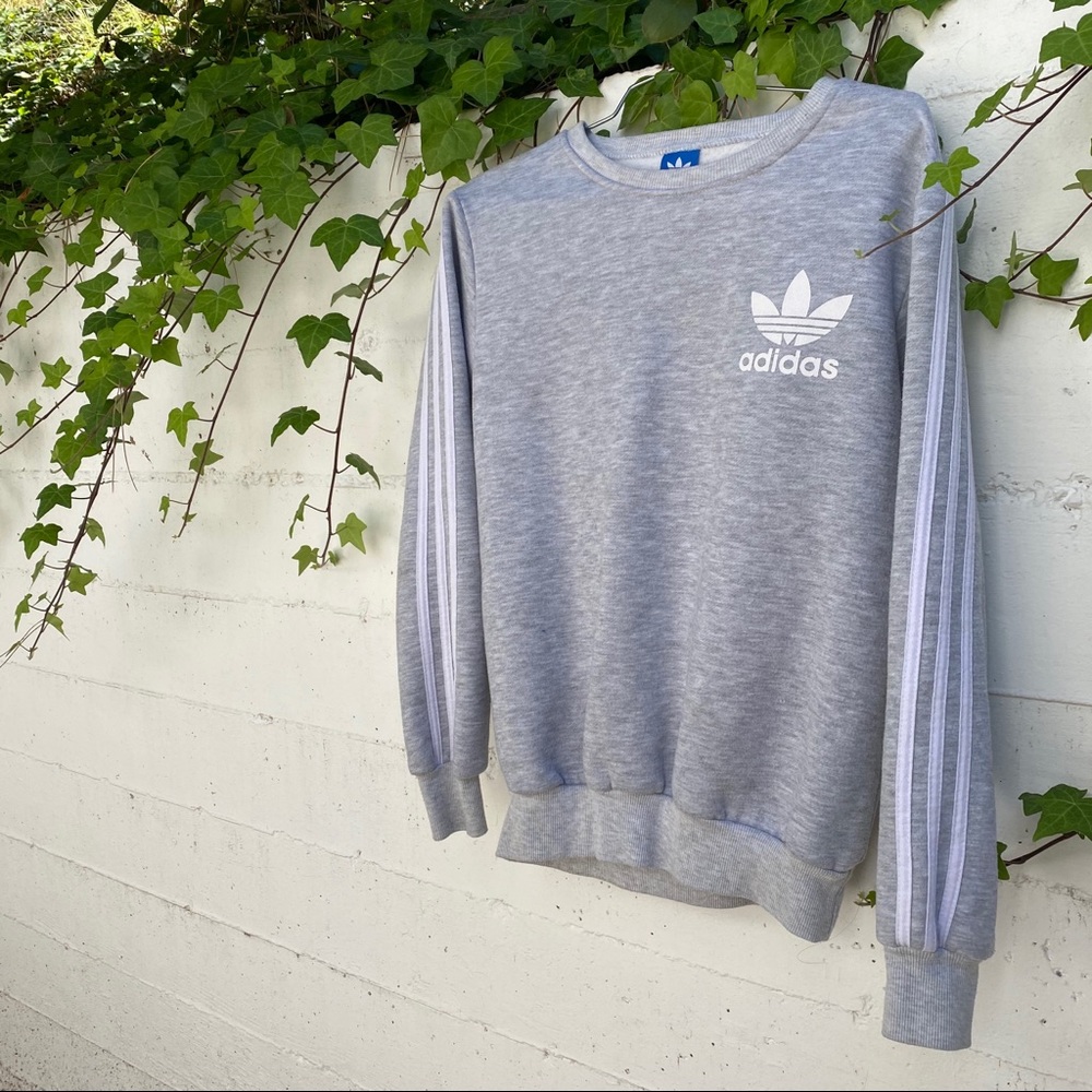 Adidas Gray trefoil Sweater